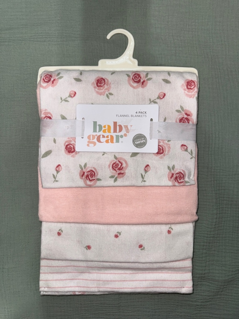 Baby Gear Pink Floral & Solid Flannel Blanket Set